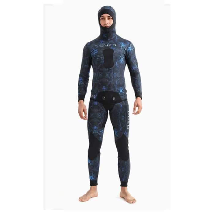 7MM Spearfishing Wetsuit CR Smooth Skin Diving Suit OUZO Split Camouflage Cold and Warm Thick Free Diving Fishing Suit - 图片 2