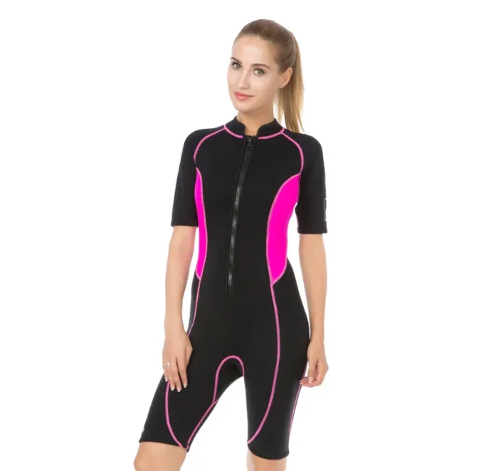 One-piece swimsuit for women, summer short-sleeved tights, wetsuit, warm jellyfish suit, wetsuit, professional snorkeling suit