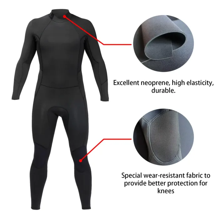 Full Wetsuits 4/3mm and 3mm Full Wetsuits Men’s Premium Neoprene Suits Diving Snorkeling Surf Swimming - 图片 6