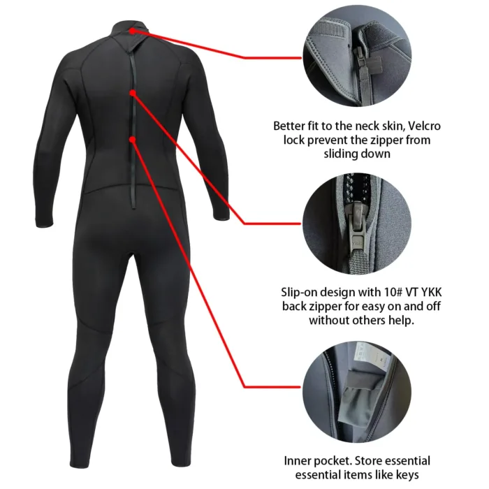 Full Wetsuits 4/3mm and 3mm Full Wetsuits Men’s Premium Neoprene Suits Diving Snorkeling Surf Swimming - 图片 4