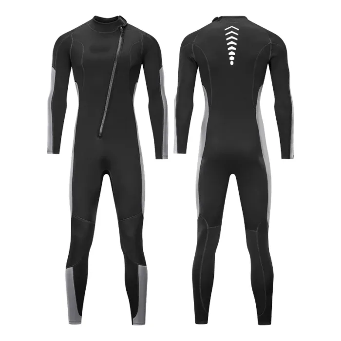 3mm Neoprene Wetsuit, Front Zip Full Body Diving Suit, one Piece for Men & Women-Snorkeling, Scuba Diving Swimming, Surfing, X-Small - 图片 2