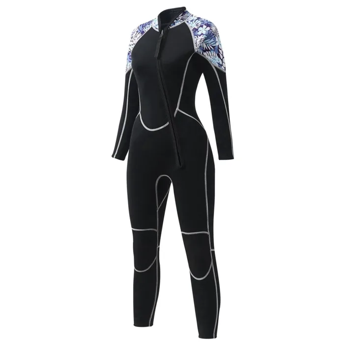 Women’s Full Body Wetsuit 3mm Rubber Wetsuit Front Zip Diving - 图片 3