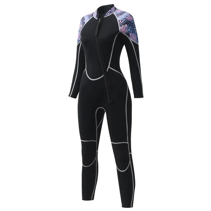 Women’s Full Body Wetsuit 3mm Rubber Wetsuit Front Zip Diving